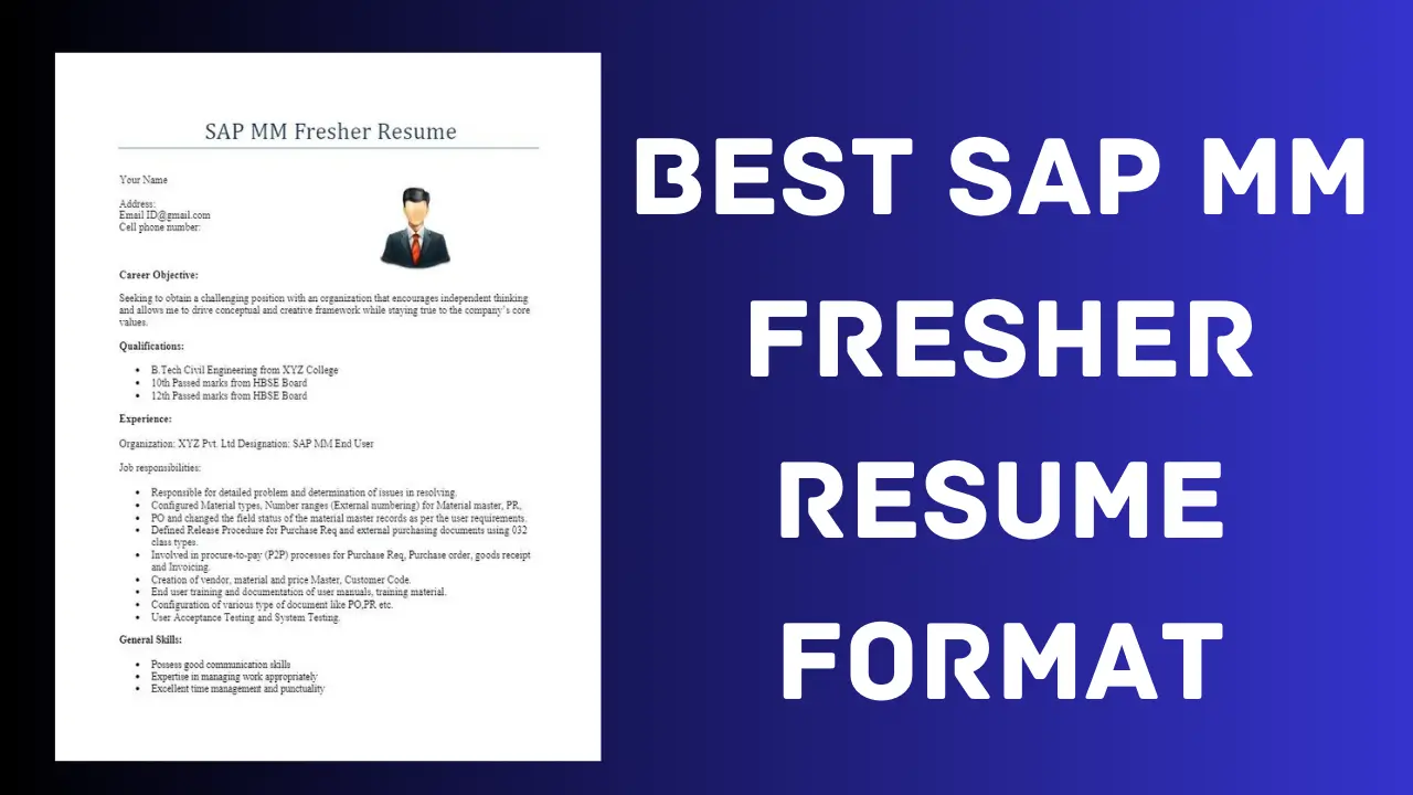 sap mm fresher resume